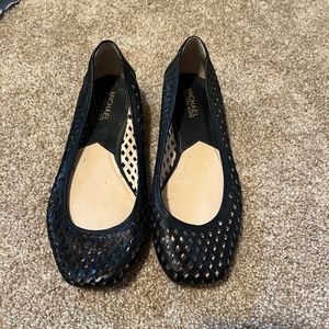 Michael Kors Cutout Black Ballet Flats